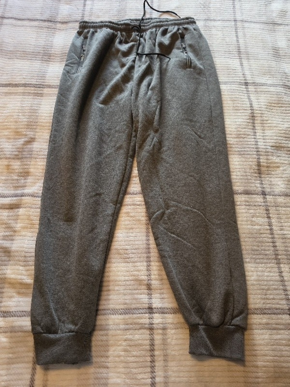 Men's Gray Fleece Jogger Sweatpants - Drawstring Waist